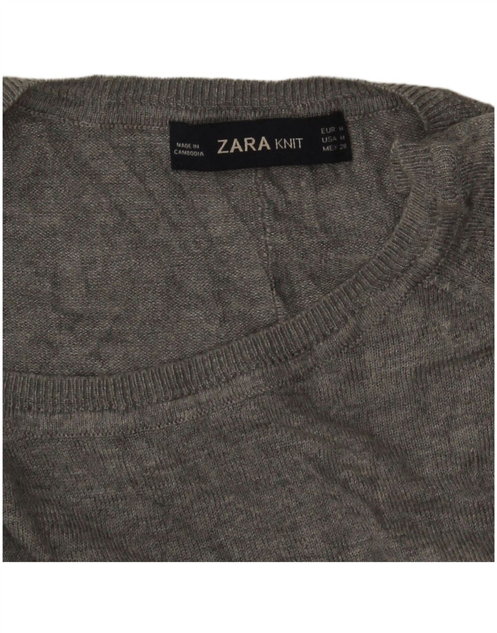 Zara - Jersey con cuello barco para mujer, talla 40, color gris medio