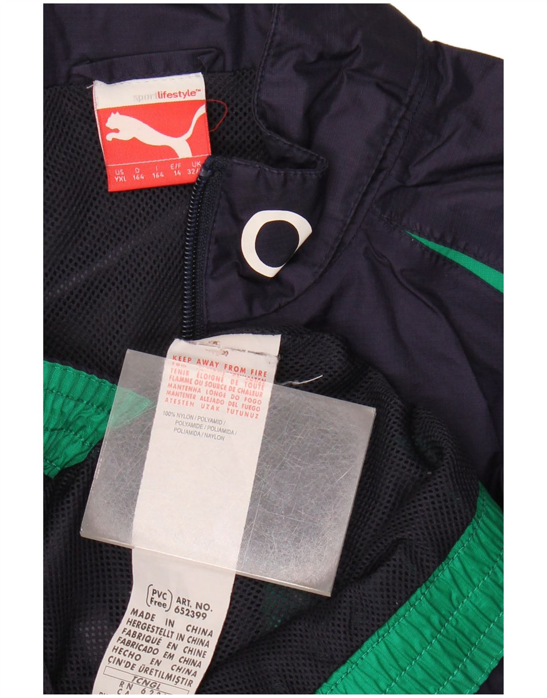 PUMA Boys Rain Jacket 13-14 Years Navy Blue Nylon
