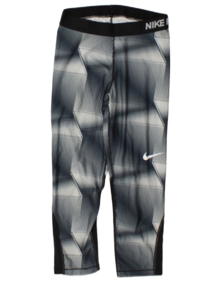 Nike - Leggings capri Dri Fit para mujer, talla 40, poliéster geométrico, color gris medio