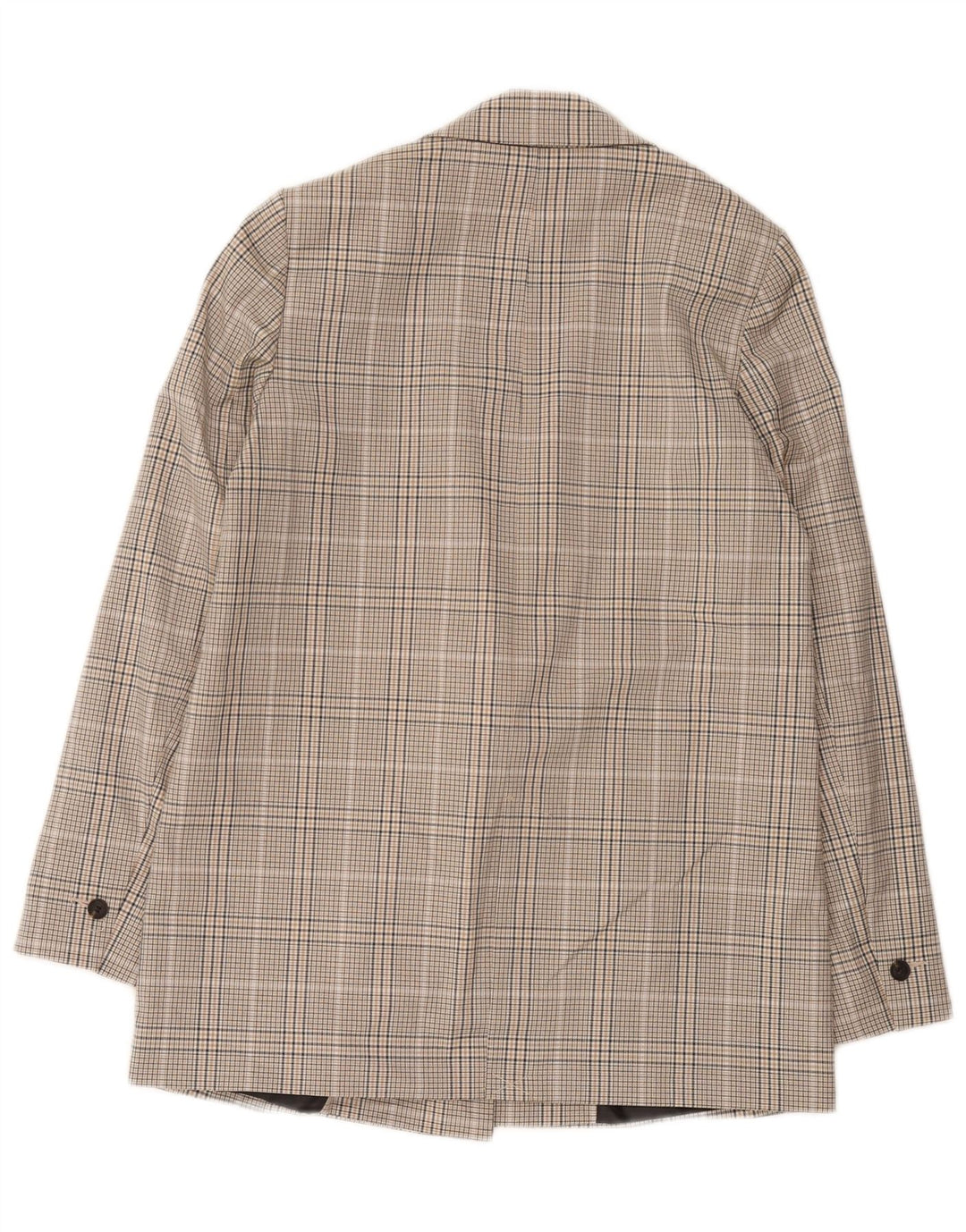 Zara Chaqueta tipo blazer extragrande con doble botonadura para mujer UK 6 XS Grey Check
