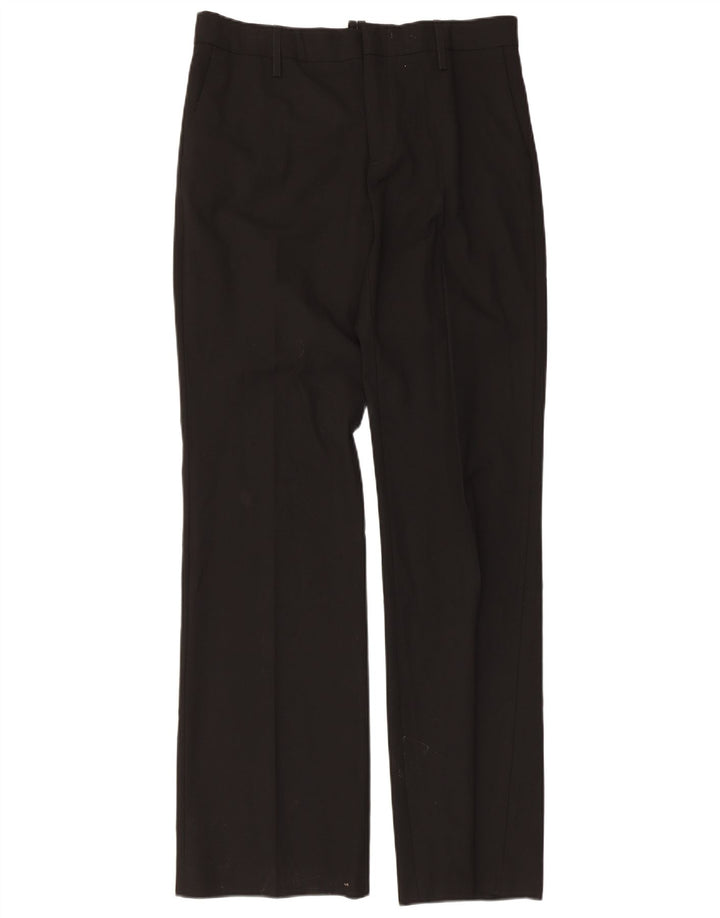 Zara Mujer Pantalón Chino Recto EU 40 Medium W30 L34 Poliéster Negro