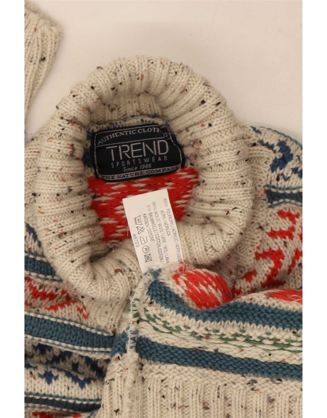 Suéter tipo jersey con cuello vuelto para hombre Trend Acrílico Fair Isle gris medio