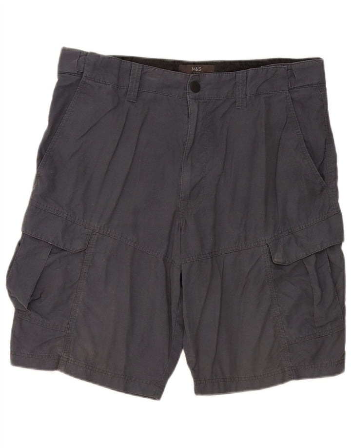 MARKS & SPENCER Pantalones cortos cargo para hombre W34 Grande Algodón azul marino