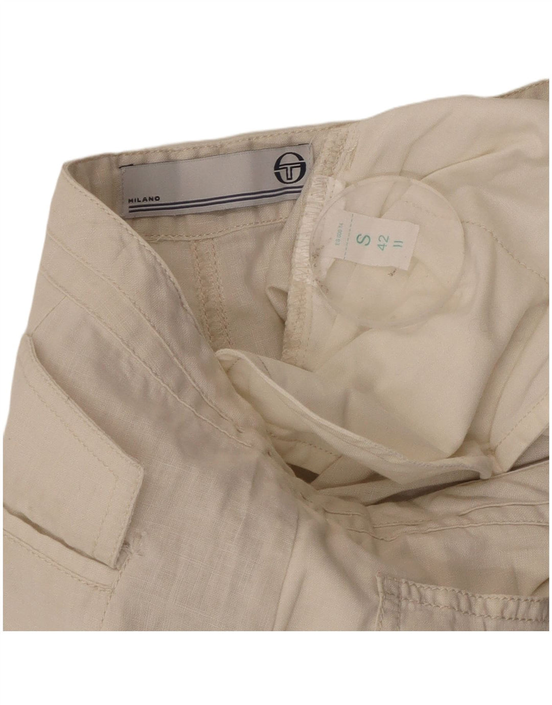 Sergio Tacchini Pantalón Capri Holgado para Mujer Pequeño W30 L22 Beige