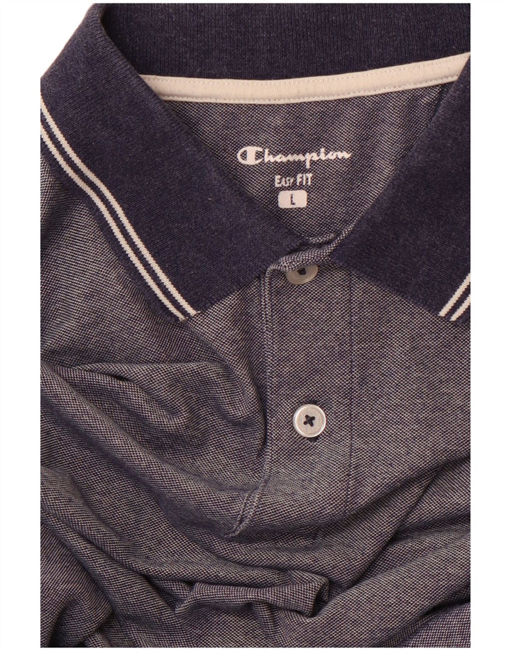CHAMPION Polo de ajuste fácil para hombre, talla grande, azul marino