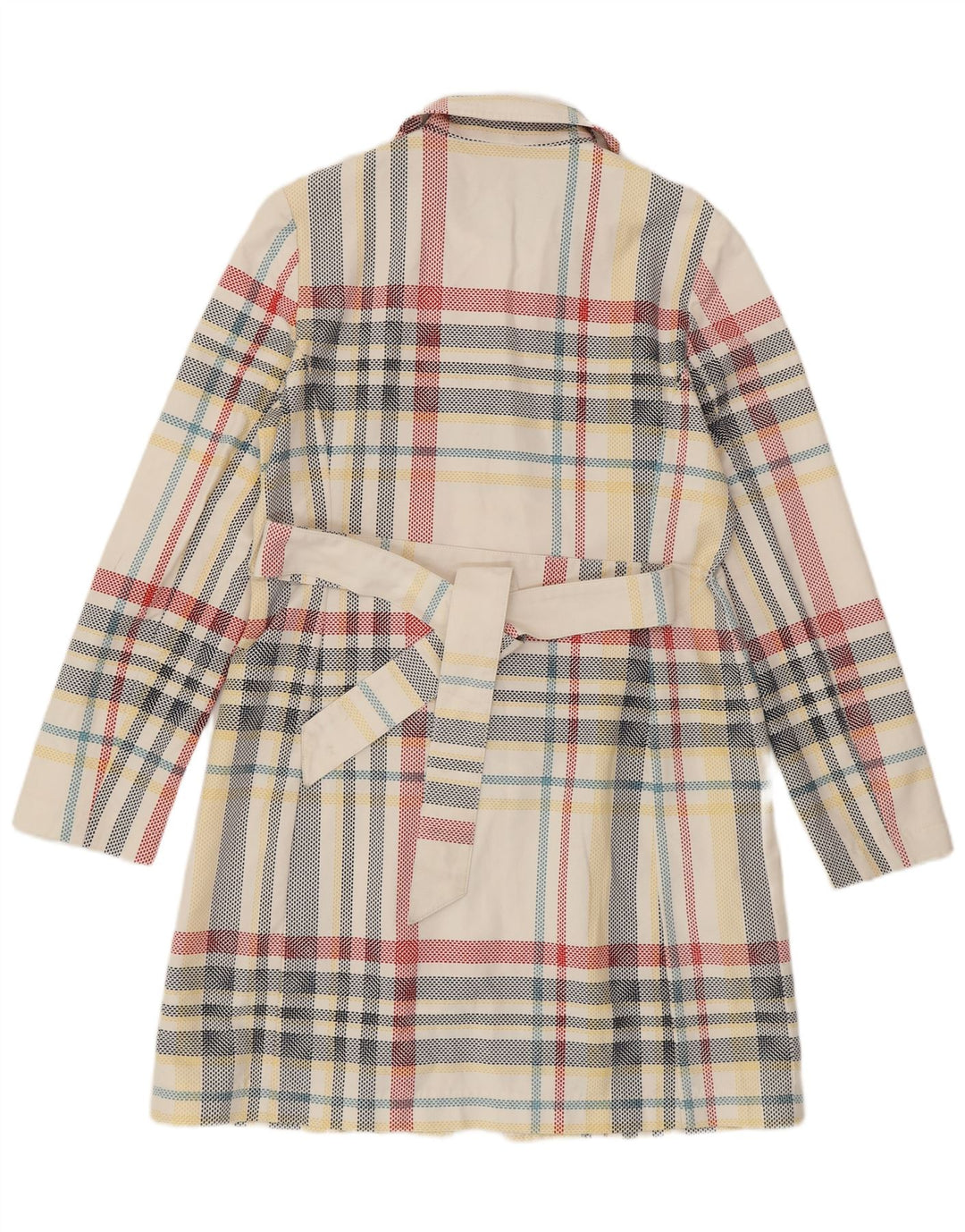 TOMMY HILFIGER Abrigo para mujer UK 14 Mediano Off White Check Cotton
