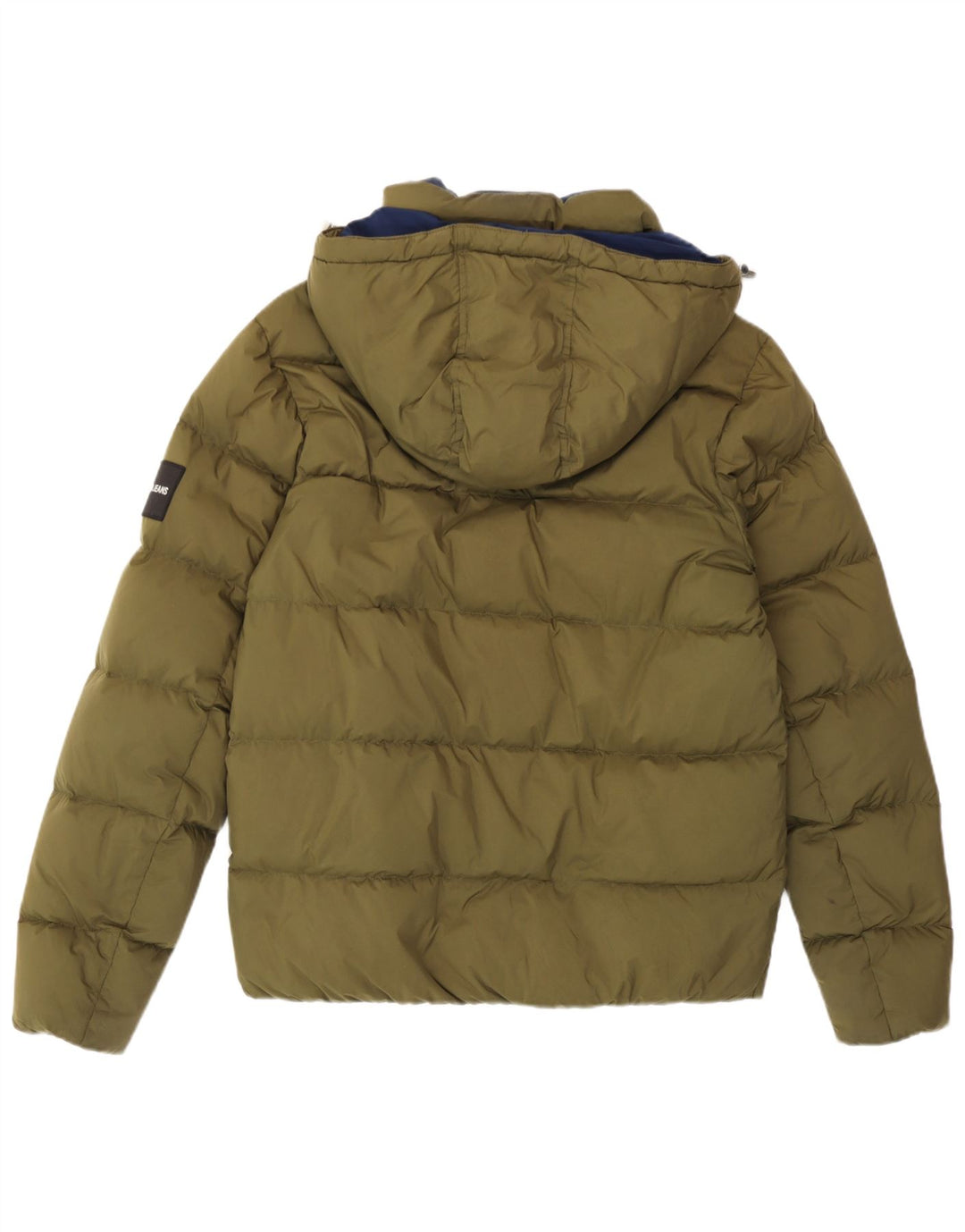 Calvin Klein Jeans Chaqueta acolchada con capucha para hombre UK 36 Small Caqui Poliéster