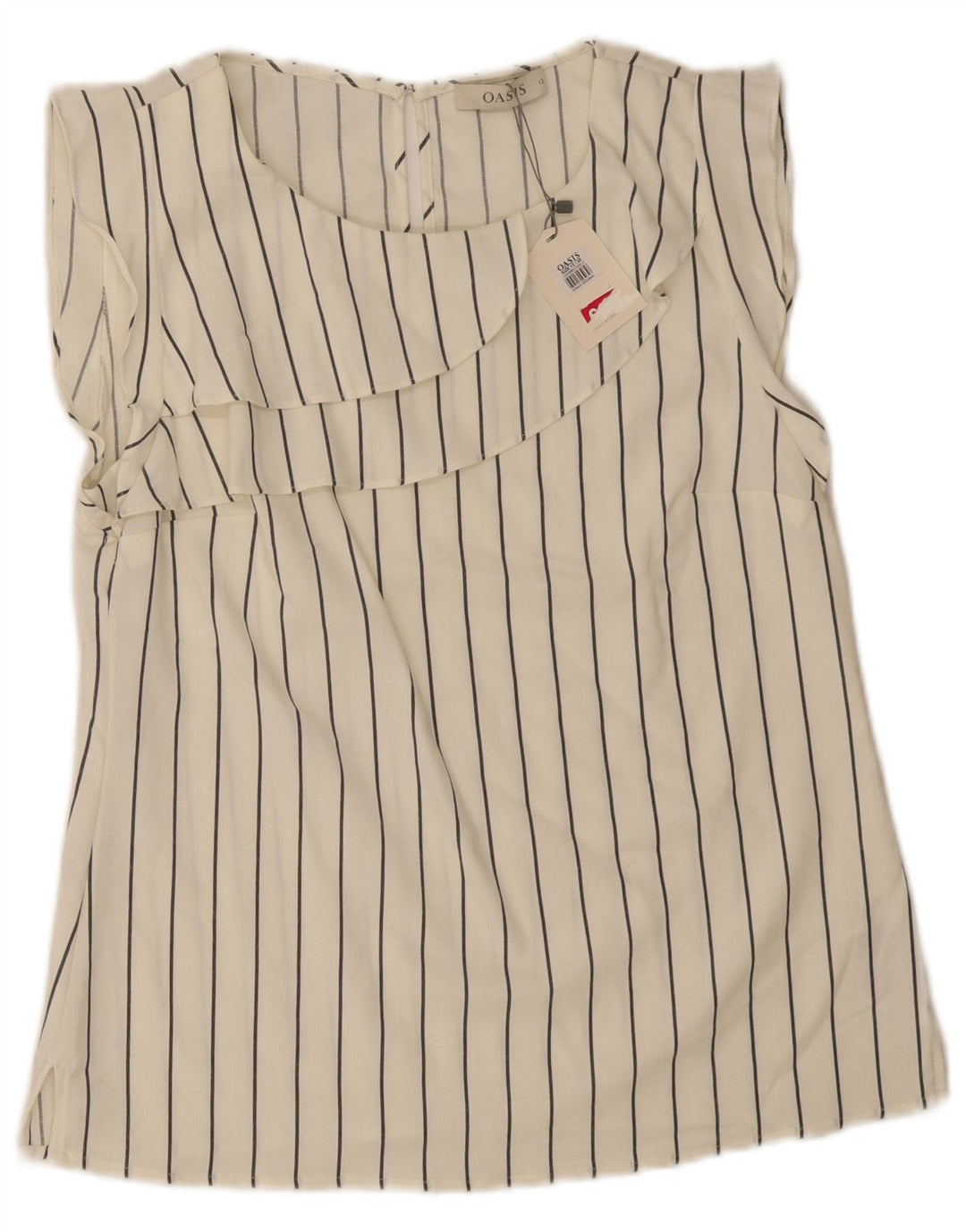 Oasis Blusa sin mangas para mujer UK 40 Medium Off White Viscosa