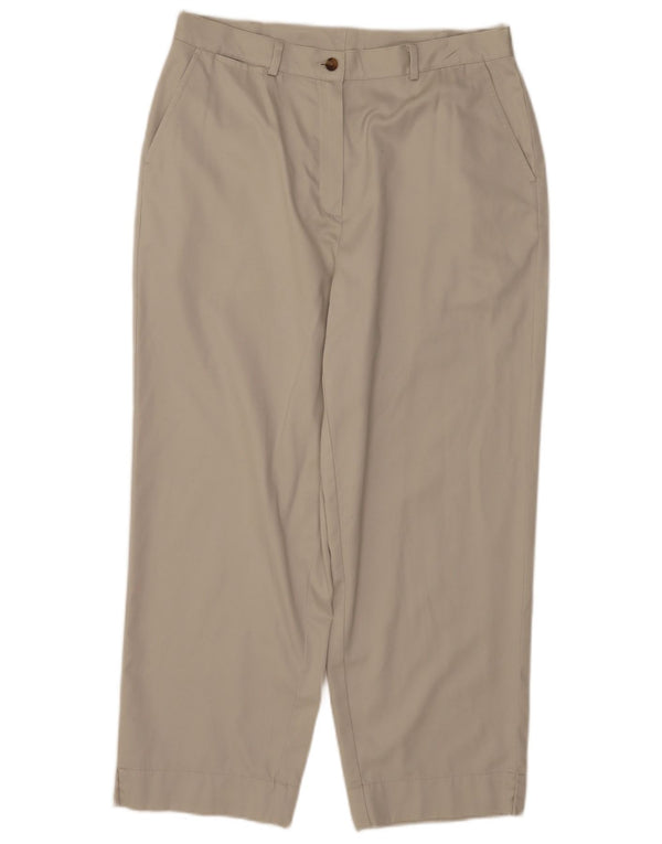 L.L.Bean Pantalones chinos cónicos para mujer US 14 XL W34 L26 Algodón beige