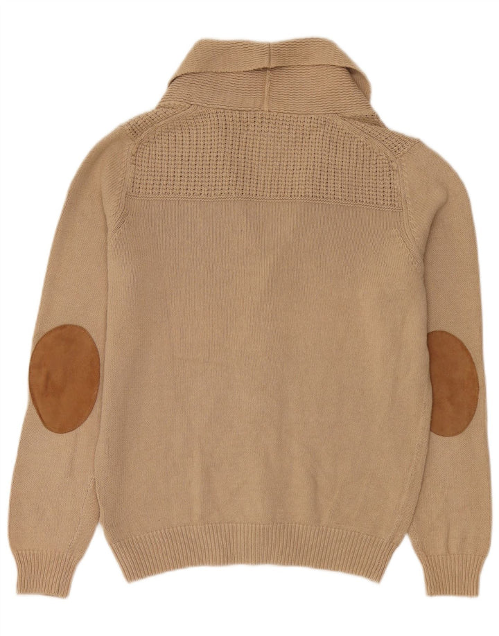 Massimo Dutti Jersey Cárdigan Hombre Algodón Beige Medio