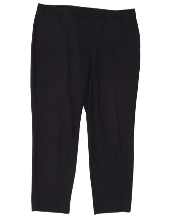 Zara Mujer Pantalón De Traje Recto EU 44 XL W34 L27 Azul Marino Poliéster
