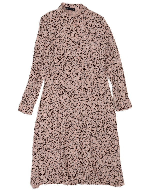 Marks & Spencer Vestido camisero largo para mujer UK 40 Viscosa floral rosa medio