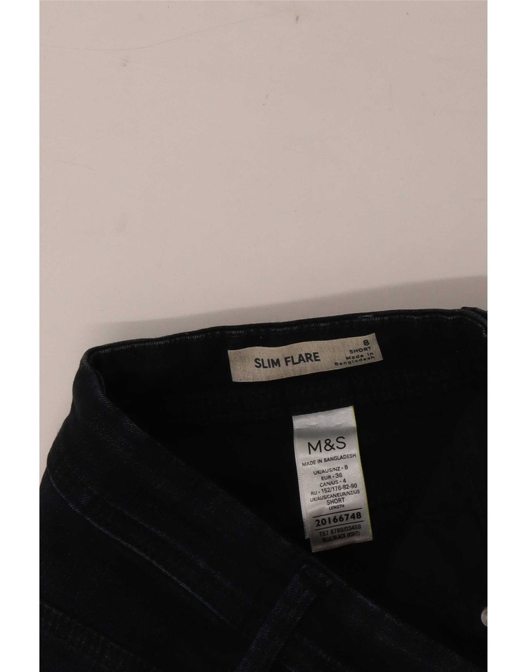Marks & Spencer Vaqueros acampanados ajustados para mujer UK 8 Small W26 L28 Azul marino