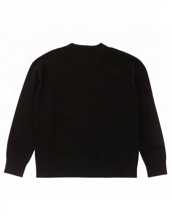 Zara Hombre Jersey De Cuello Redondo Jersey Large Viscosa Negra