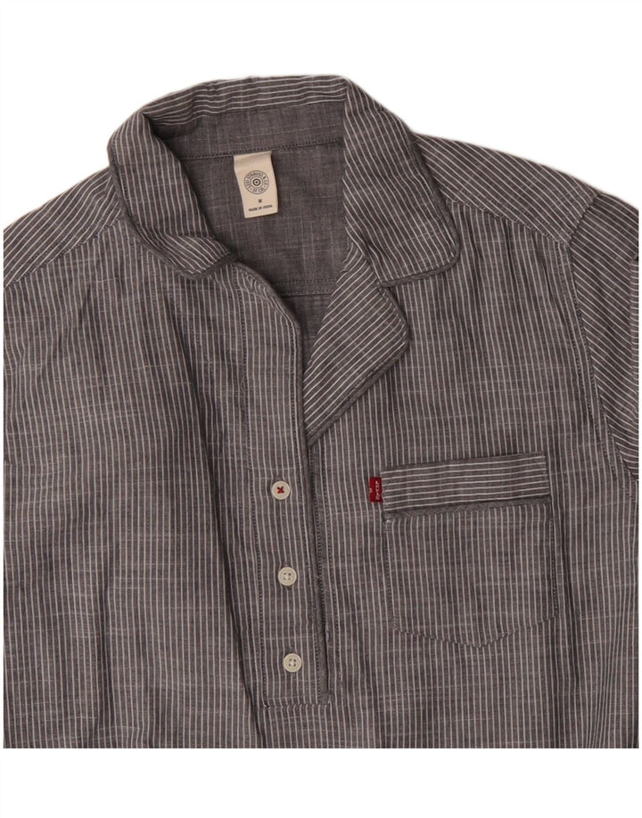 Levi's Vestido camisero tipo jersey para mujer Reino Unido 44 Algodón gris medio a rayas