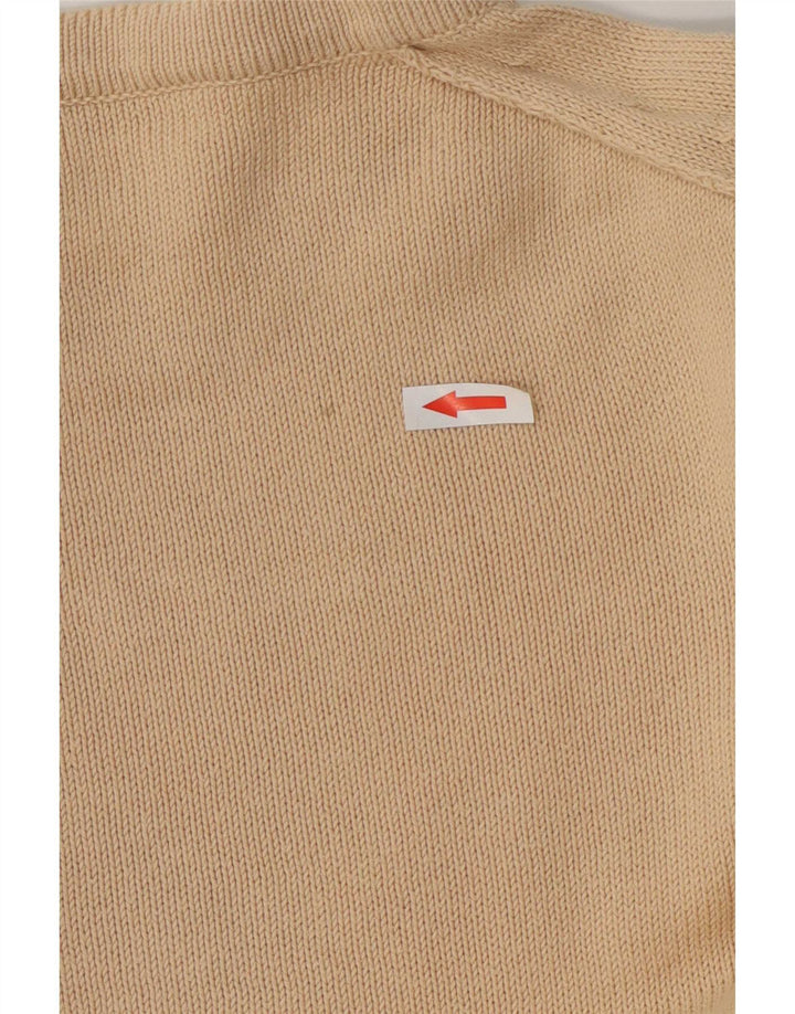 Calvin Klein Suéter tipo jersey con cuello redondo y ajuste regular para mujer UK 40 Medium Beige