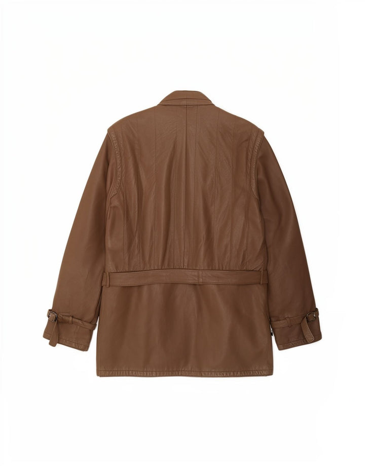 Vintage chaqueta de cuero para hombre Reino Unido 34 XS cuero marrón