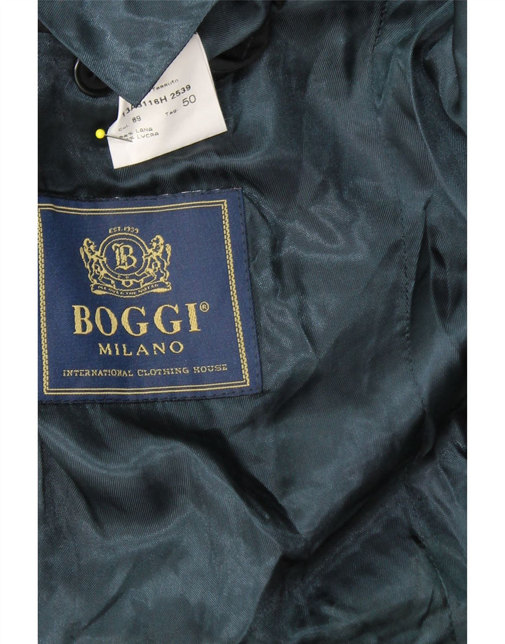 BOGGI Chaqueta tipo blazer de 3 botones para hombre IT 50 Large Lana a rayas negras