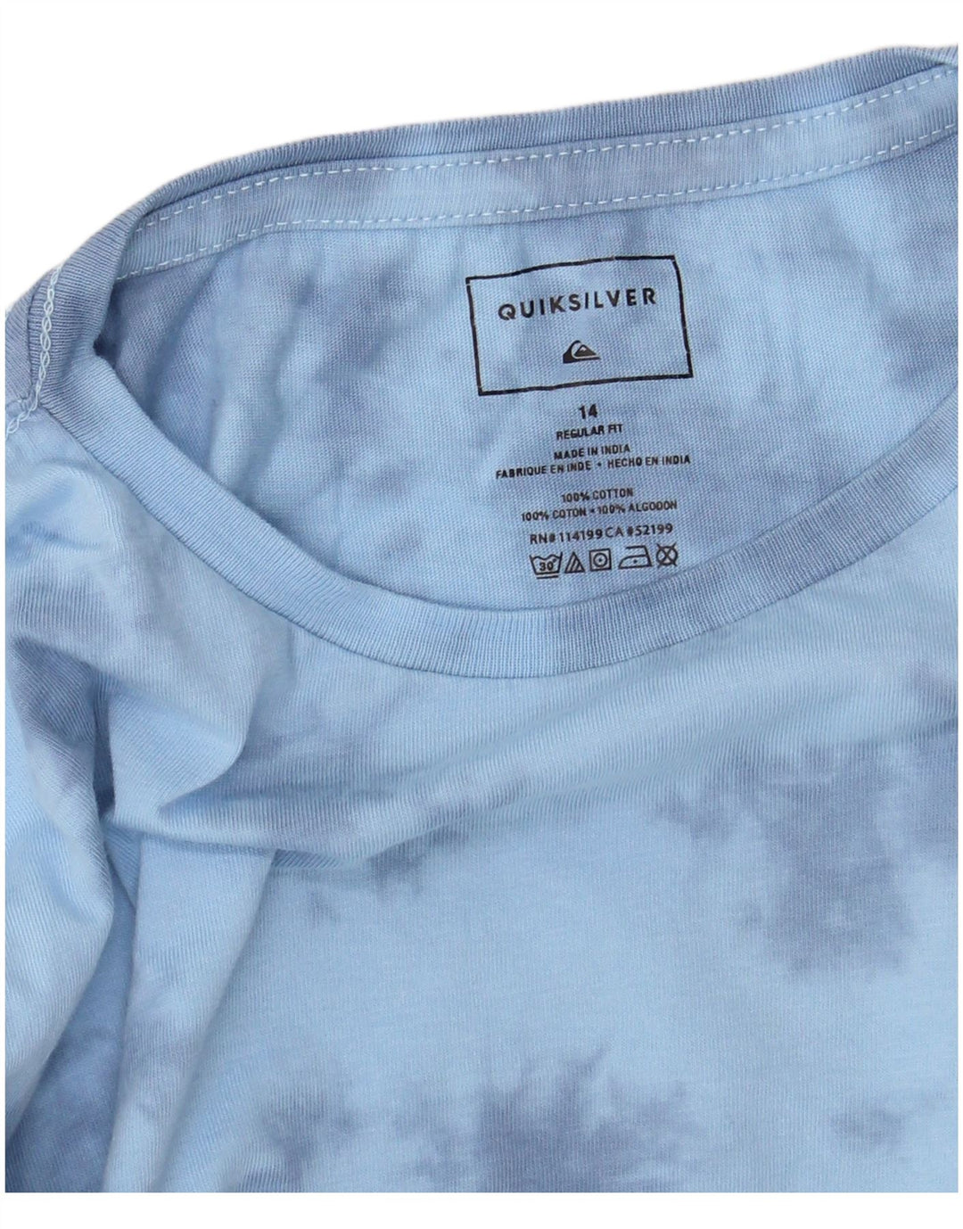 Quiksilver Camiseta de chándal de corte regular para niños 13-14 años Azul Tie Dye