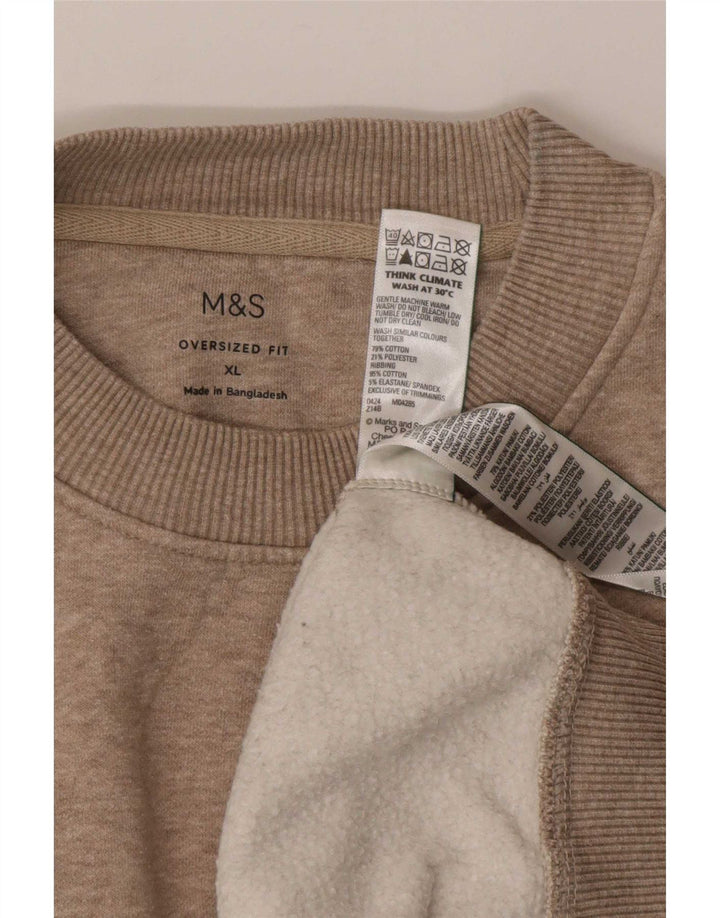 Marks & Spencer Hombre Sudadera Extragrande Jersey XL Algodón Moteado Gris
