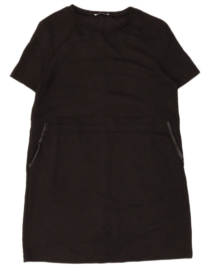 Zara Mujer Vestido Recto UK 44 Mediano Negro