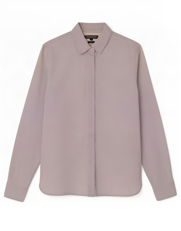 Tommy Hilfiger Camisa de ajuste regular para mujer US 2 XS Algodón manchado azul