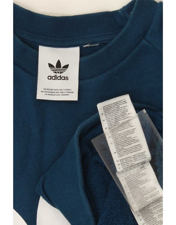 Adidas Hombre Sudadera Gráfica Jersey De Algodón Azul Medio
