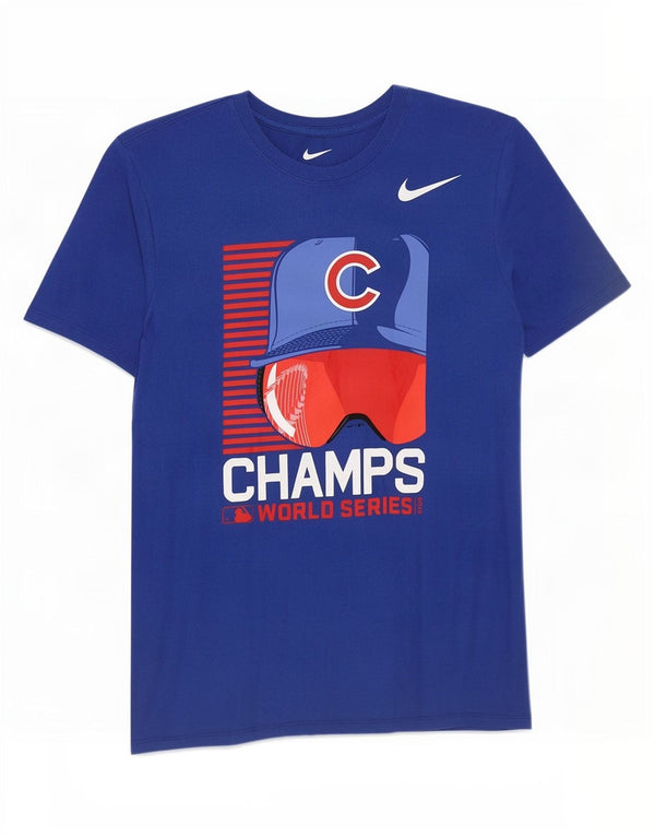 Camiseta Nike Chicago Cubs con gráfico para hombre, parte superior de algodón azul medio