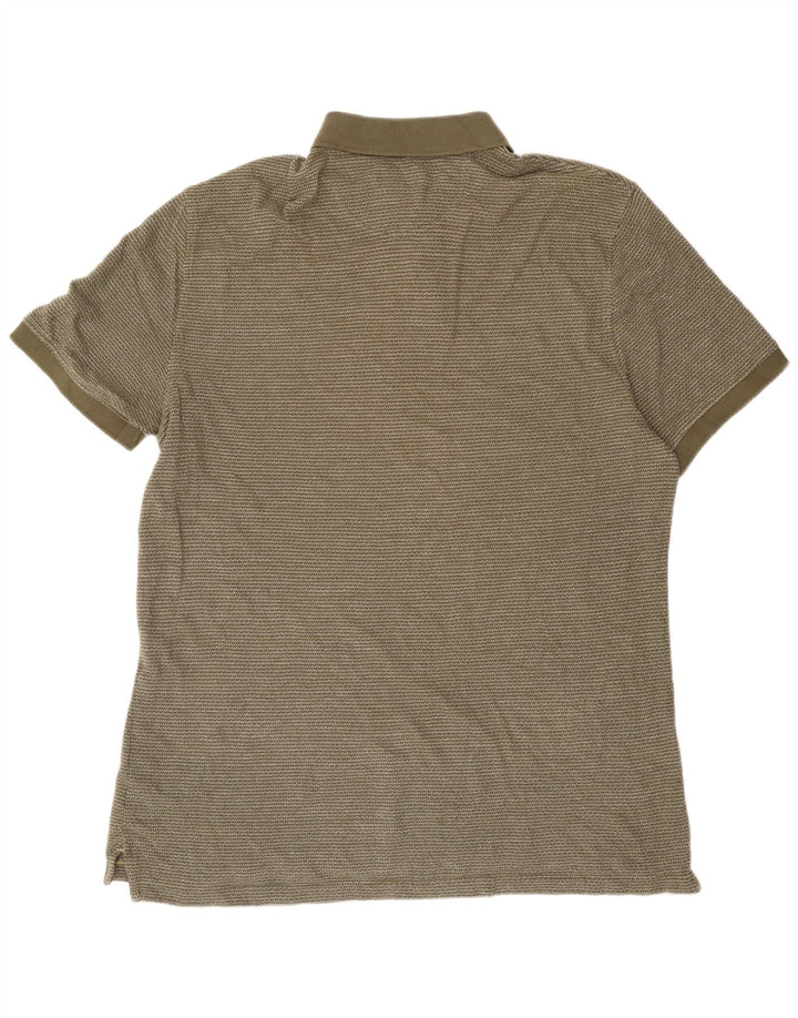 Polo para hombre White Stuff XL de algodón a rayas caqui