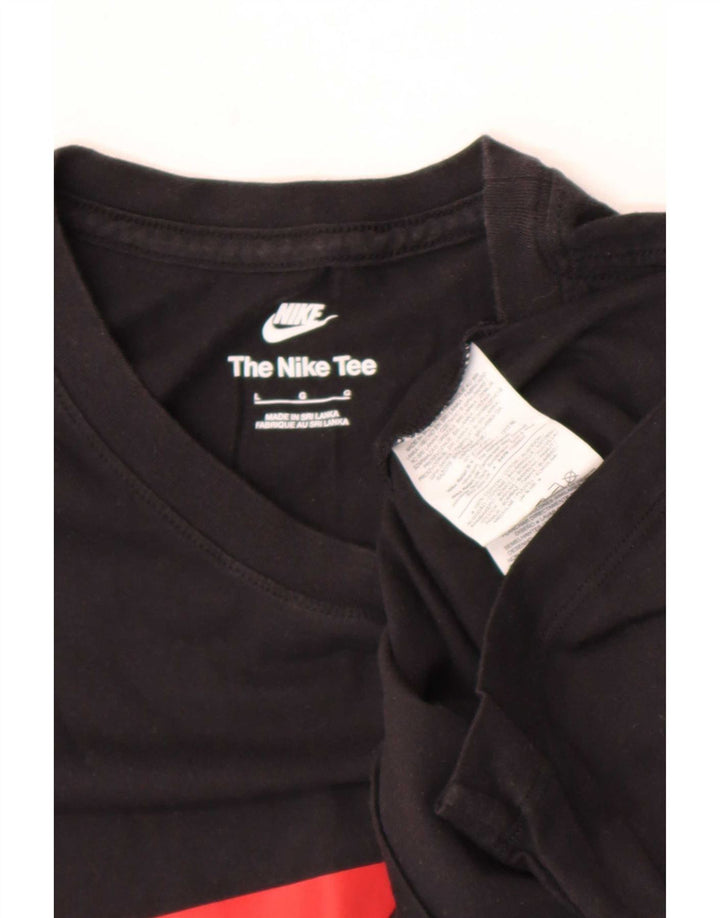Nike - Camiseta gráfica para hombre, talla grande, algodón negro