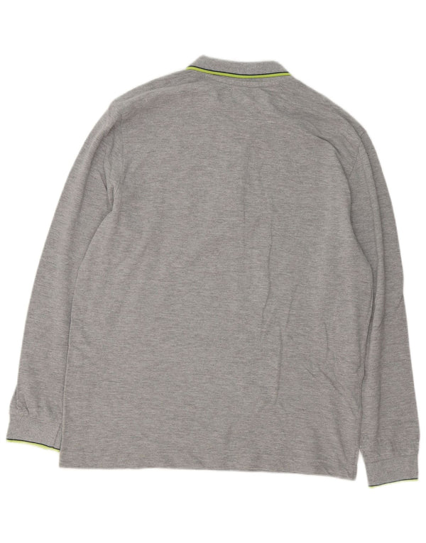 Kappa Polo De Manga Larga De Ajuste Regular Para Hombre Algodón Gris Grande