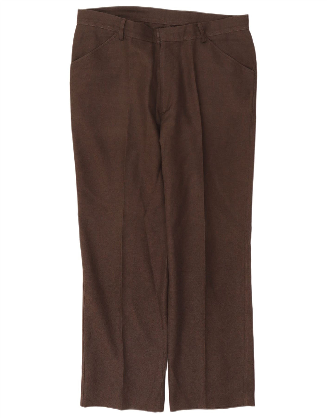 Farah Hombre Pantalones Casuales Rectos W36 L29 Poliéster Marrón