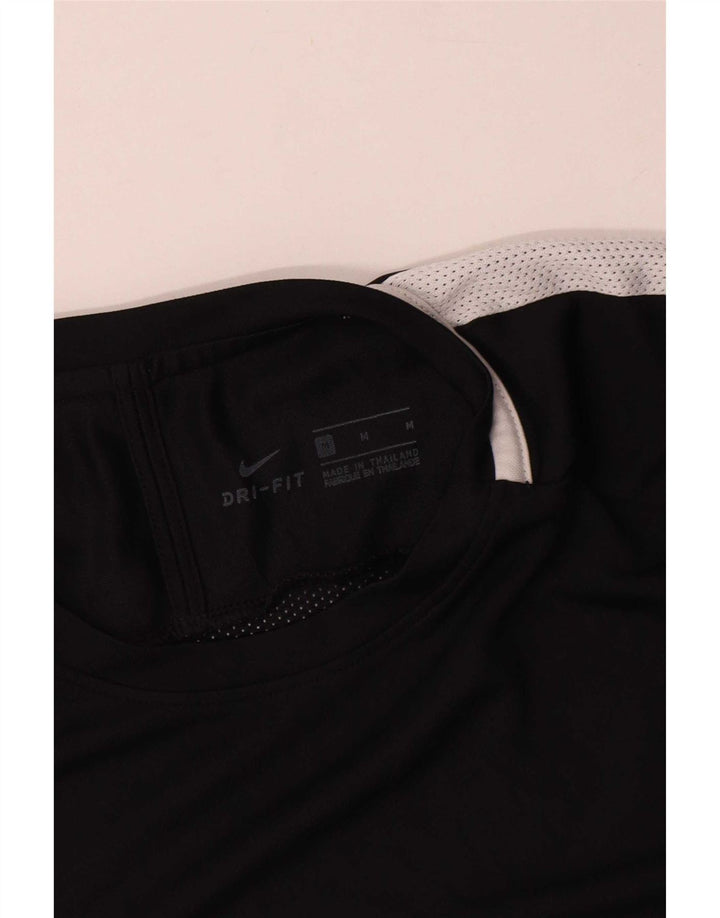 Camiseta Nike Dri Fit para hombre Top medio negro color block Poliéster