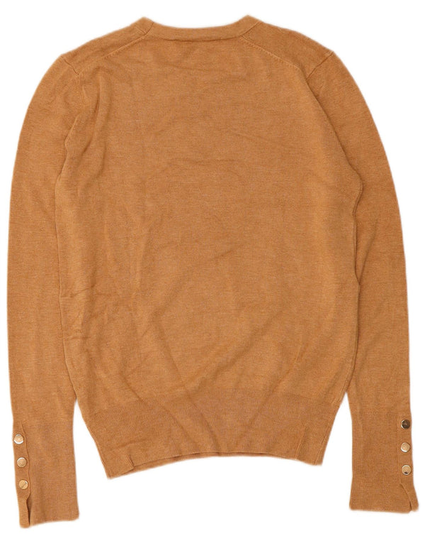 Zara Jersey con cuello redondo para mujer, talla 40, talla grande, color beige