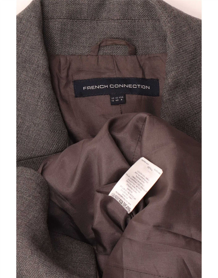 French Connection Abrigo militar de doble botonadura para mujer UK 42 Gris medio