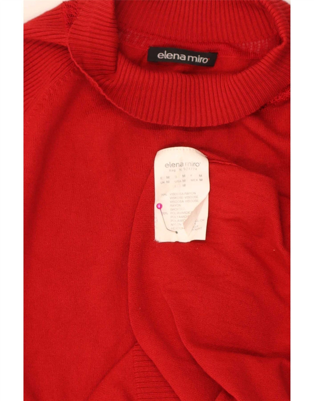 ELENA MIRO Blusa regular para mujer UK 44 Viscosa roja mediana