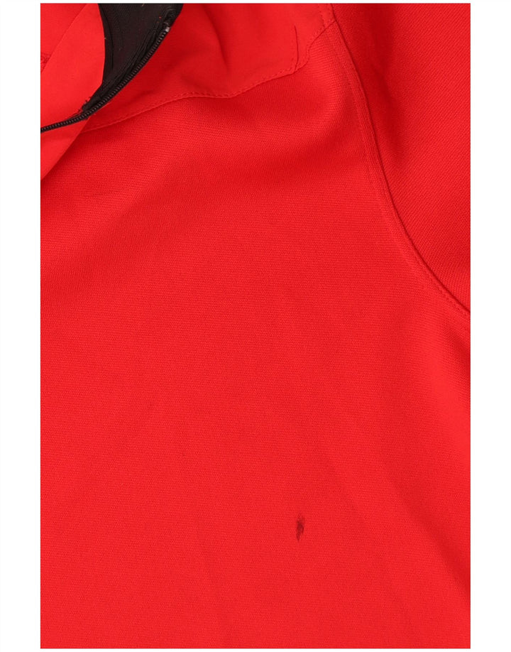 Nike Mens Dri Fit Zip Neck Top Manga Larga Pequeño Poliéster Rojo