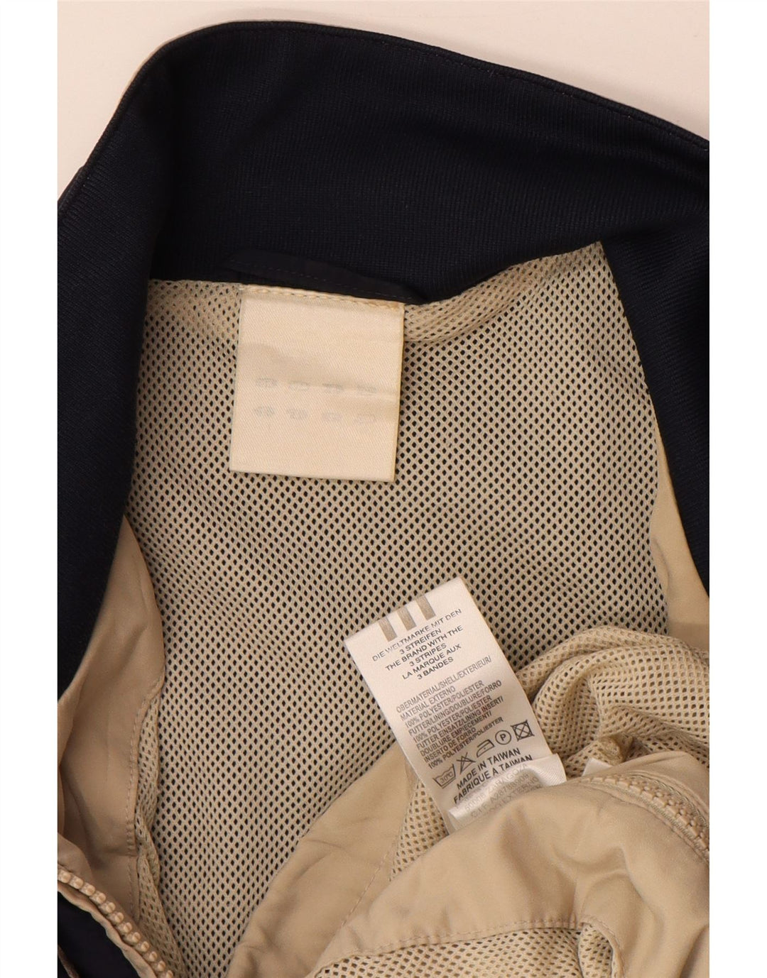 Adidas Hombre Chándal Top Chaqueta Grande Beige Colorblock Poliéster