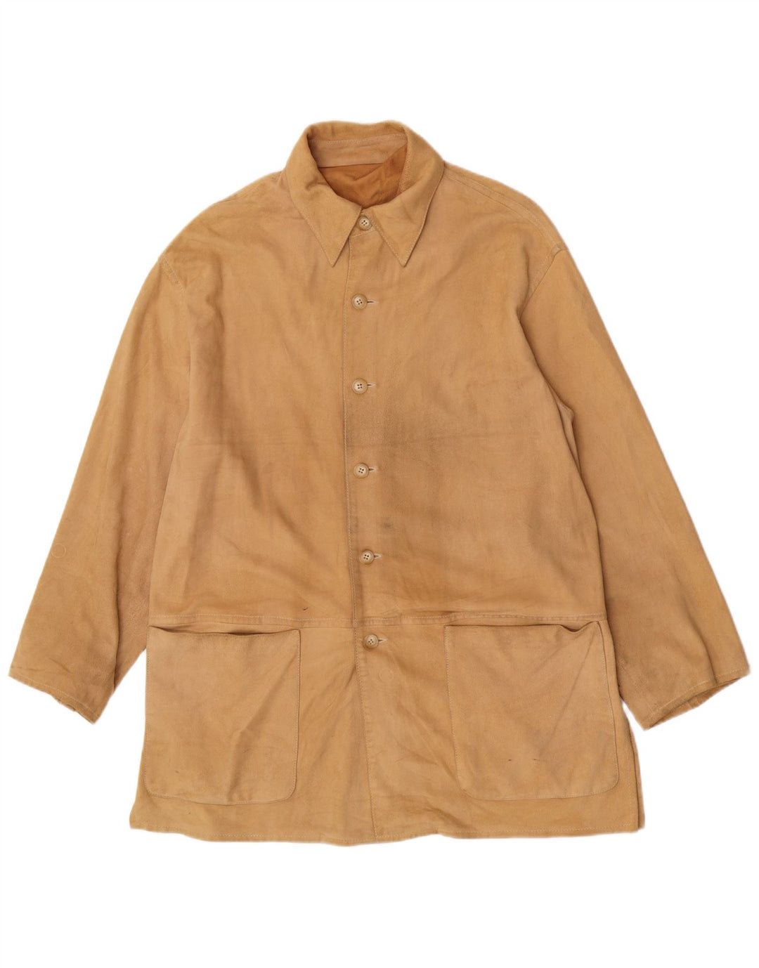 Enrico Mandelli Chaqueta de cuero para mujer UK 40 XL Marrón Clásico