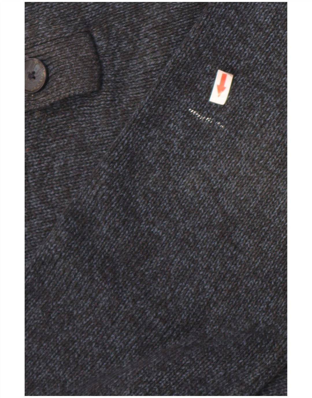 Marks & Spencer Jersey con cuello y botones para hombre, talla grande, moteado en azul marino