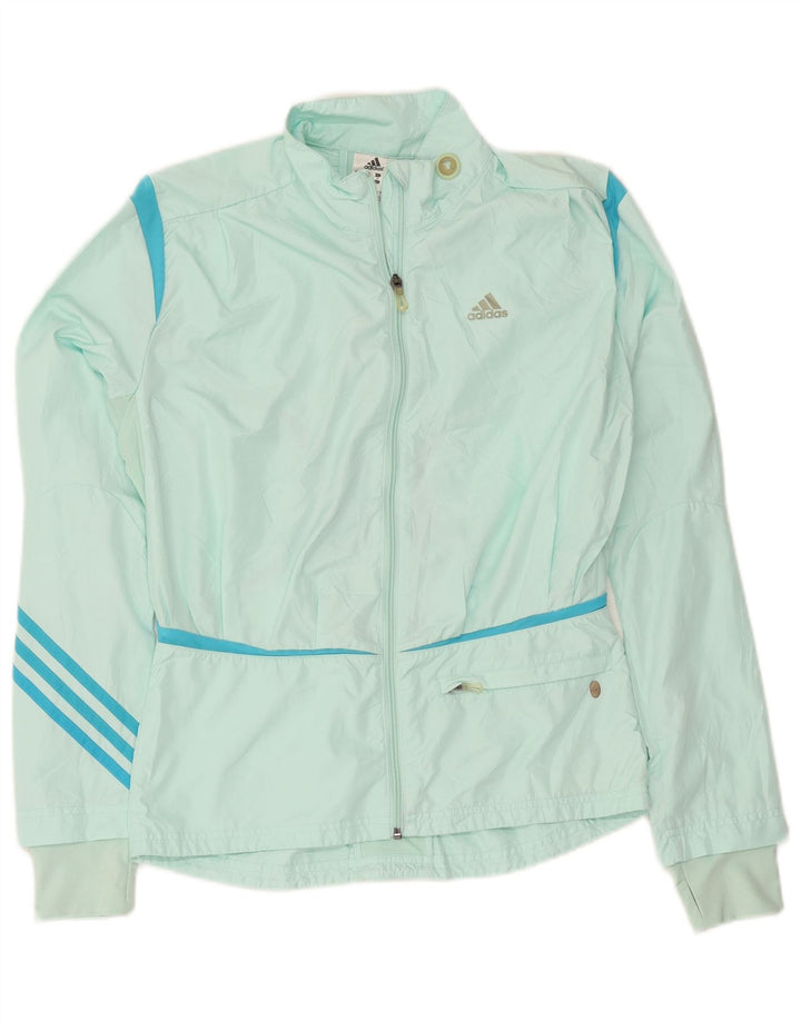 Adidas Mujer Chándal Top Chaqueta UK 12 Medio Verde Poliéster Deportes