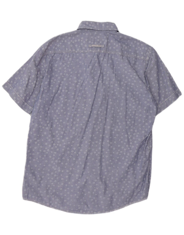 Camisa de manga corta para hombre Camel Active Algodón floral azul medio