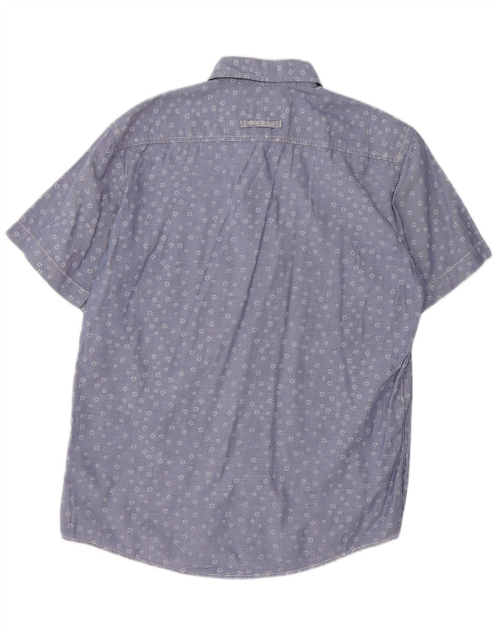 Camisa de manga corta para hombre Camel Active Algodón floral azul medio
