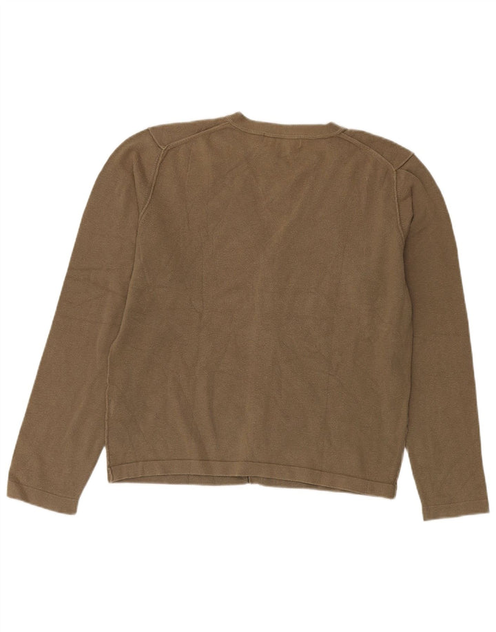 Zara Hombre Cárdigan Sueter Grande Caqui Algodón