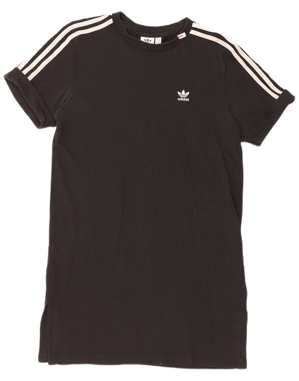 Adidas Vestido tipo camiseta extragrande para mujer UK 10 Small Black Cotton