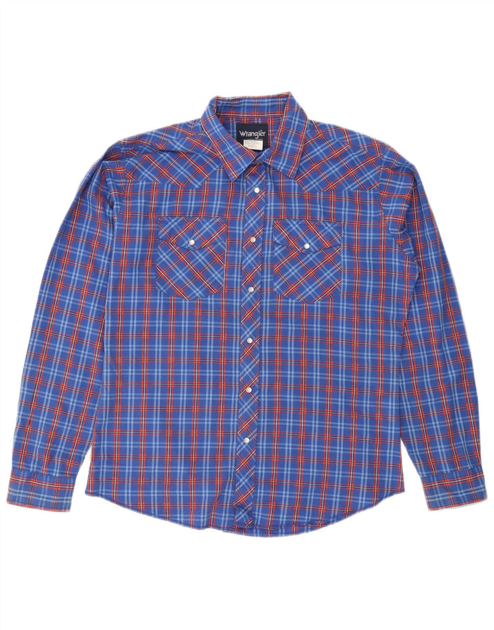 WRANGLER Camisa Niño 15-16 Años 2XL Azul Cuadros Algodón