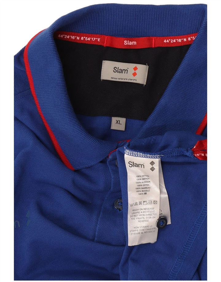Slam Polo Gráfico Hombre XL Algodón Azul