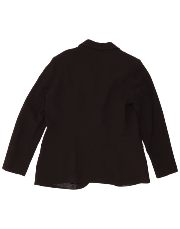 Benetton Chaqueta Americana De 1 Botón Para Mujer UK 46 Grande Poliéster Negro