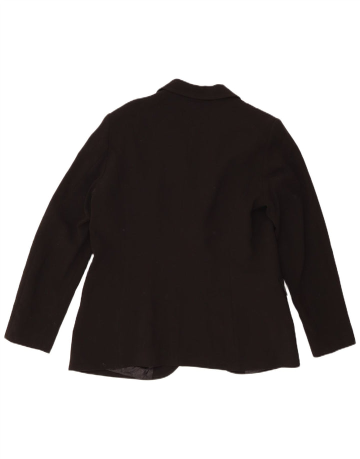 Benetton Chaqueta Americana De 1 Botón Para Mujer UK 46 Grande Poliéster Negro