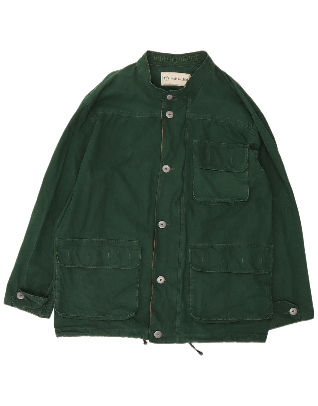 SERGIO TACCHINI Chaqueta utilitaria para hombre UK 42 XL Algodón verde